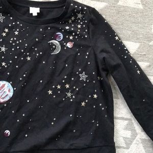 Anthropologie Embroidered Space 